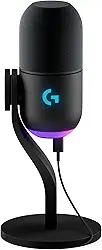 Microfone Dinâmico Gamer Logitech G Yeti GX com RGB LIGHTSYNC Captação Dinâmica Supercardioide, Conexão USB Plug and Play para Gravação de Conteúdo e Streaming em PC e Mac - Preto