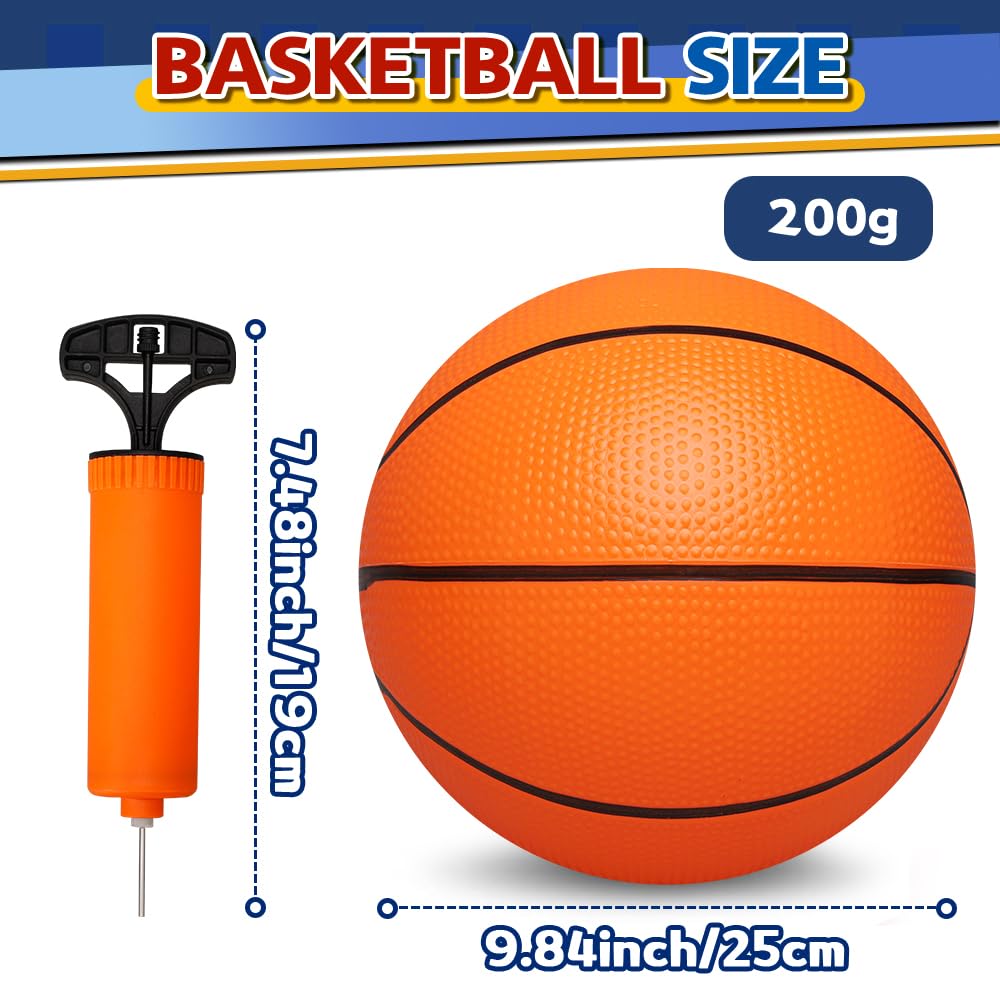 Picabika 9.8’’ Basketball Toys for Kids Adults Basketball Set including Pump for Mini Hoop Replacements balls for Beach Pool Indoors Outdoors Gifts for Teens Boys Girls for Training Games - Image 2