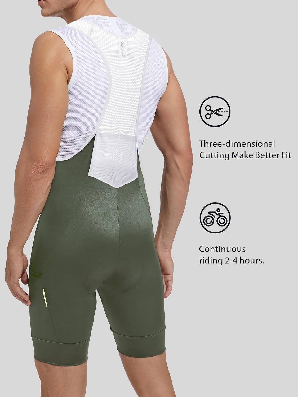 qualidyne Cycling Bibs Men, 4D Padded Road Bike Bib Shorts with Pockets, Biking Bicycle Shorts UPF50+
