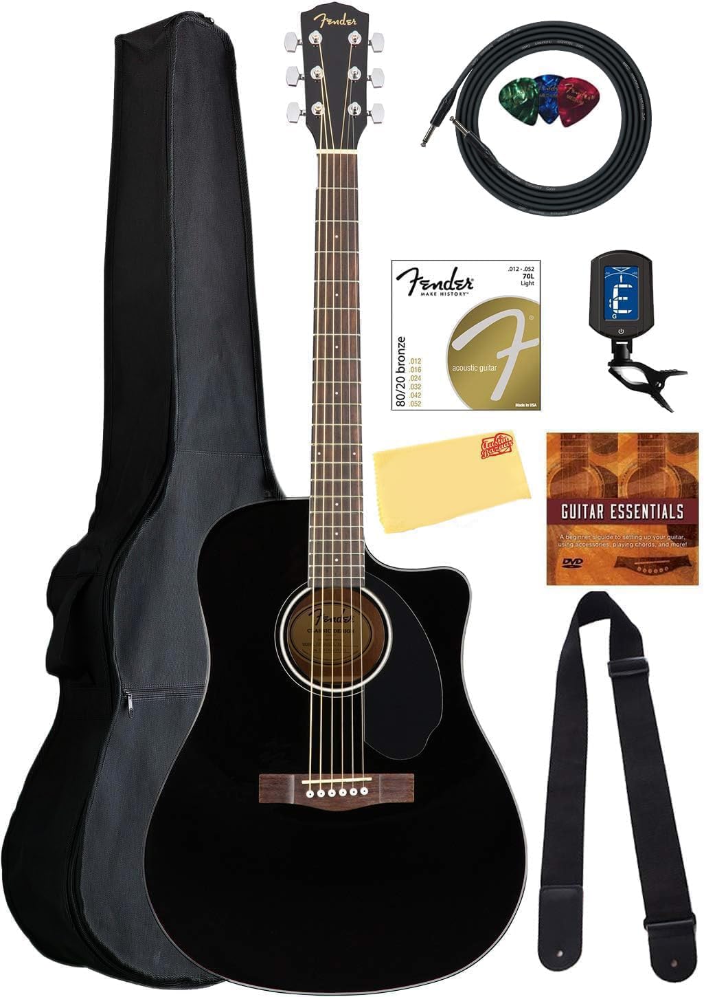 Fender エレアコギター CD-60SCE Black Amazon.com: Fender CD-60SCE Solid Top Dreadnought Acoustic