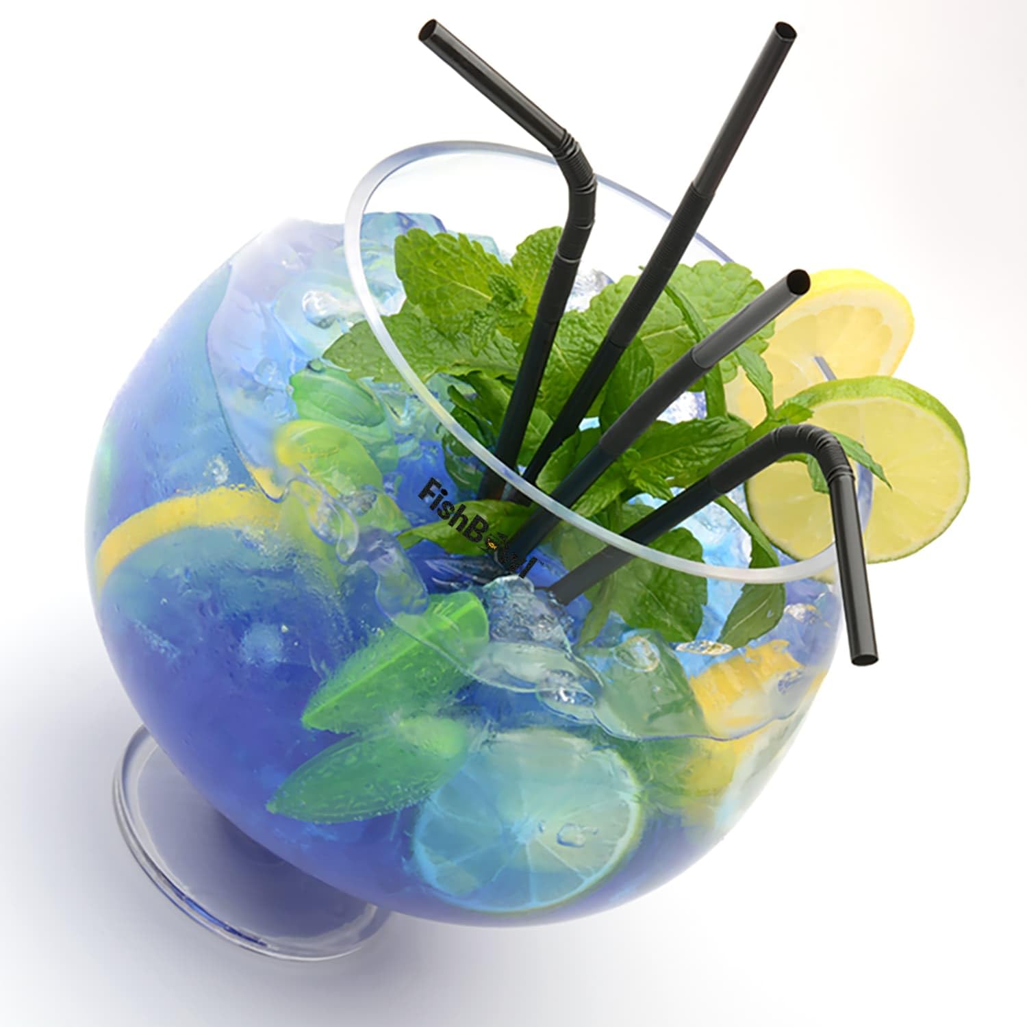 Fishbowl Duże kieliszki koktajlowe o pojemności 3 l, wykonane ze szkła, ogromna miska na ryby, rozmiar 20 cm, pojedyncze (3 litry)