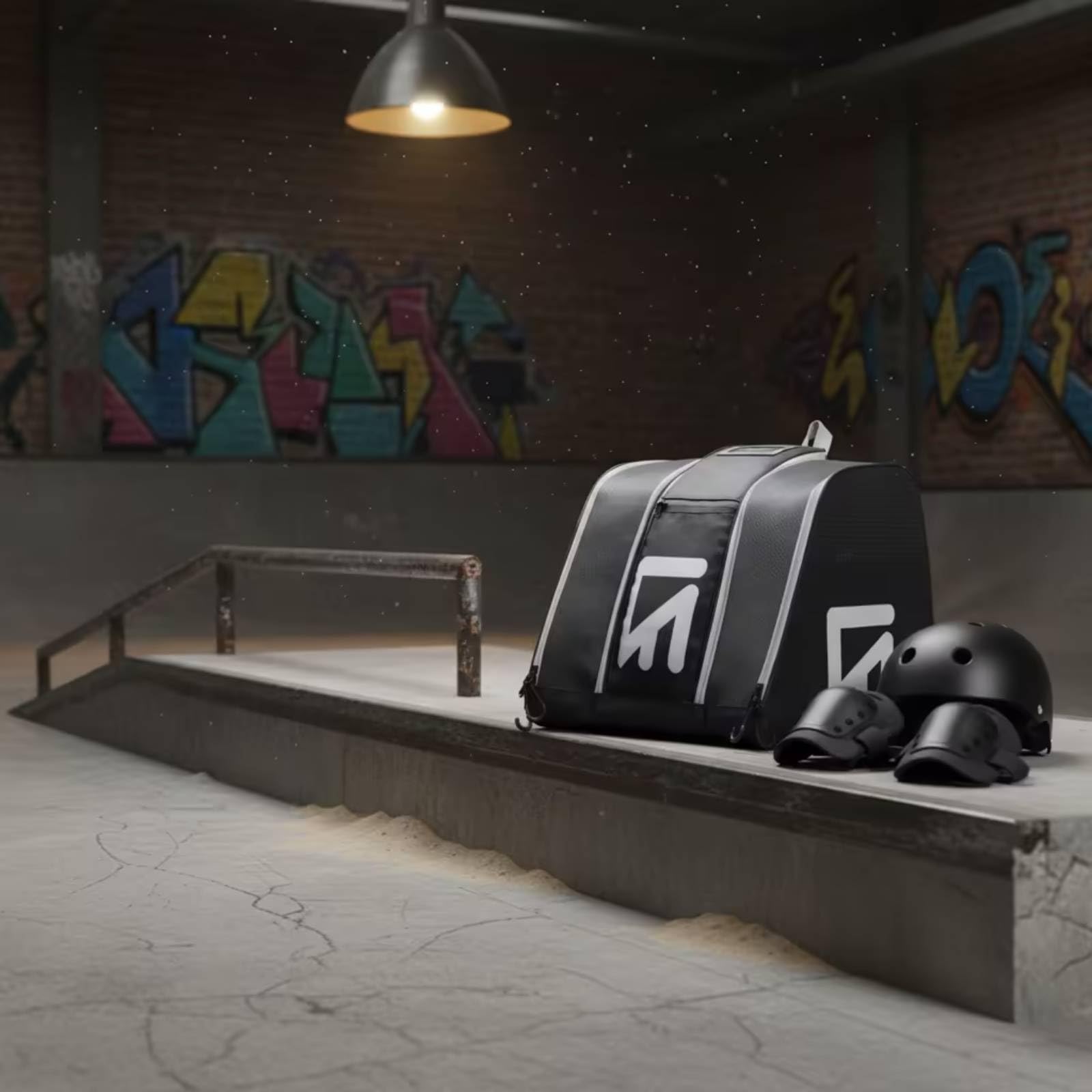 Skate-Rucksack mit Netzbelüftung gäumig Inlineskate-Rucksack strapazifähig Inlintasche für Training, Array, Schwarz