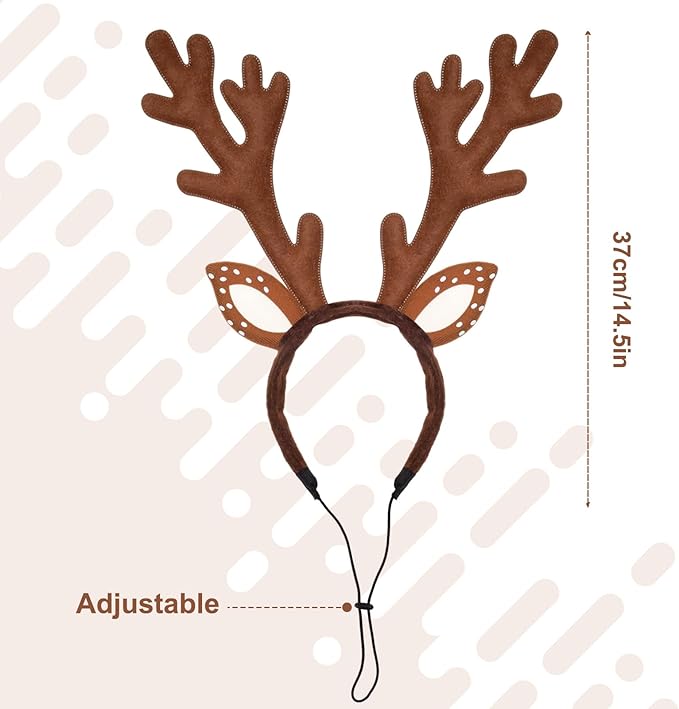 Disfraz de Reno con Antenas para Perro y Gato, Ajustable, Navidad miniatura 2