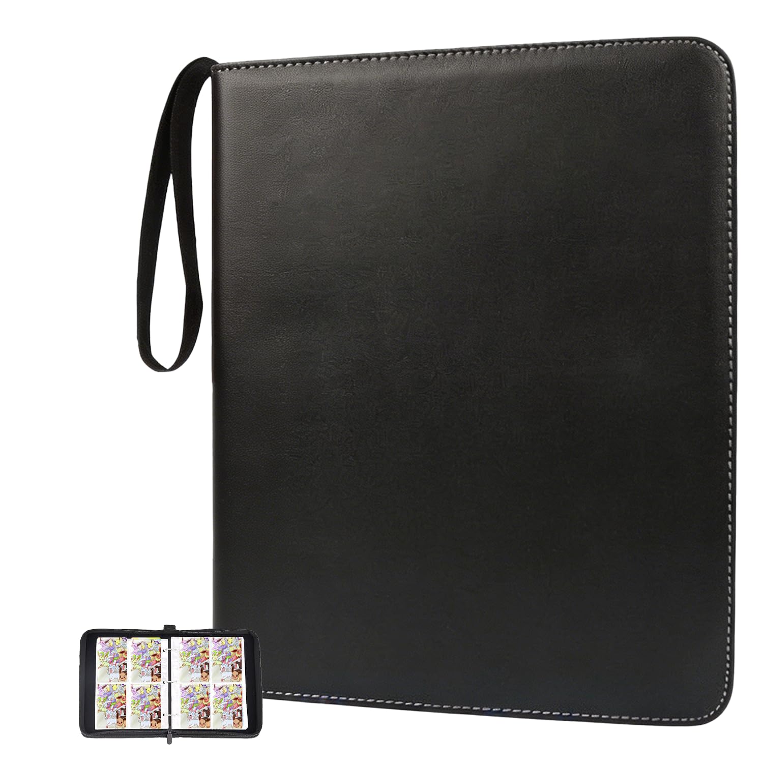 ZHUIYIWIN 4 Pocket Trading Card Binder, 400 Pockets Card Binder Folder, PU Leather Card Folder Trading for MTG Sports Baseball TCG Football Basketball Cards (YIBU, 400 Pockets) — image 1