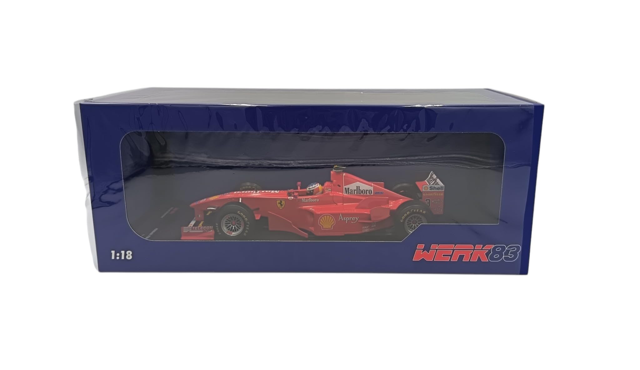 OPO 10 Miniaturauto, kompatibel mit dem Ferrari F300#3 von Herrn Schumacher, Gewinner des Formel-1-Rennens von Kanada 1998, Maßstab 1:18, IXO WERK83 18033001