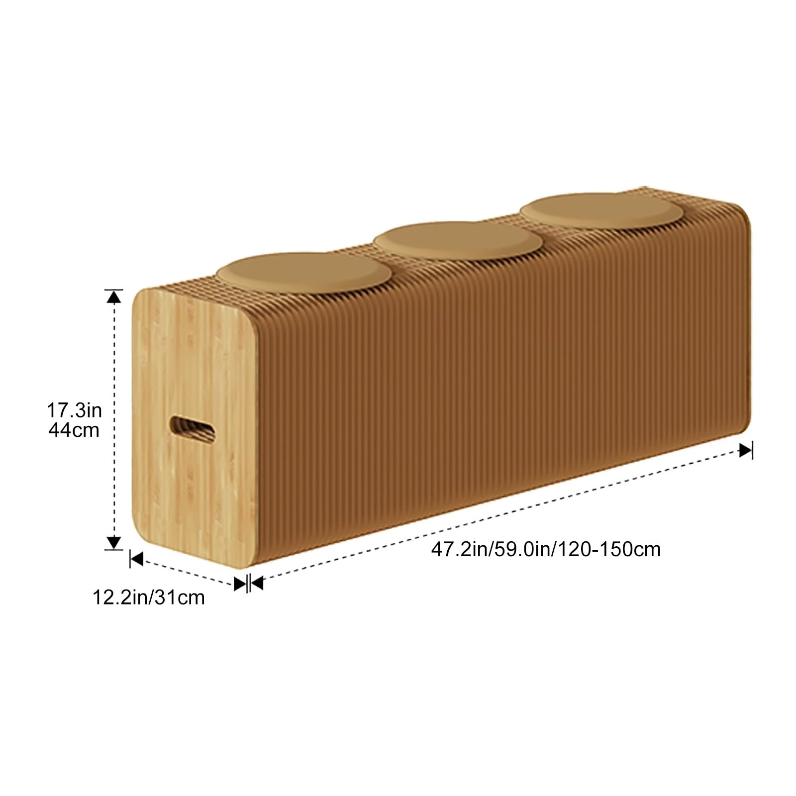 Panca da Tavolo da Pranzo, Panca Portatile con Cuscini, Sgabello Pieghevole in Carta per Soggiorno, Sedia Sgabello Decorativa Salvaspazio(White,S)
