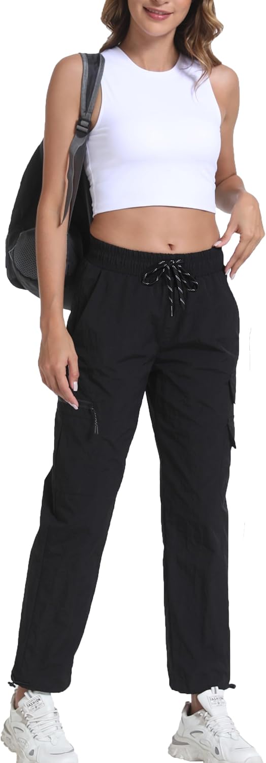 Women's Joggers with Pockets, Hiking Cargo Water Resistant Lightweight Pants for Women Workout Athletic Travel Camping - Image 6