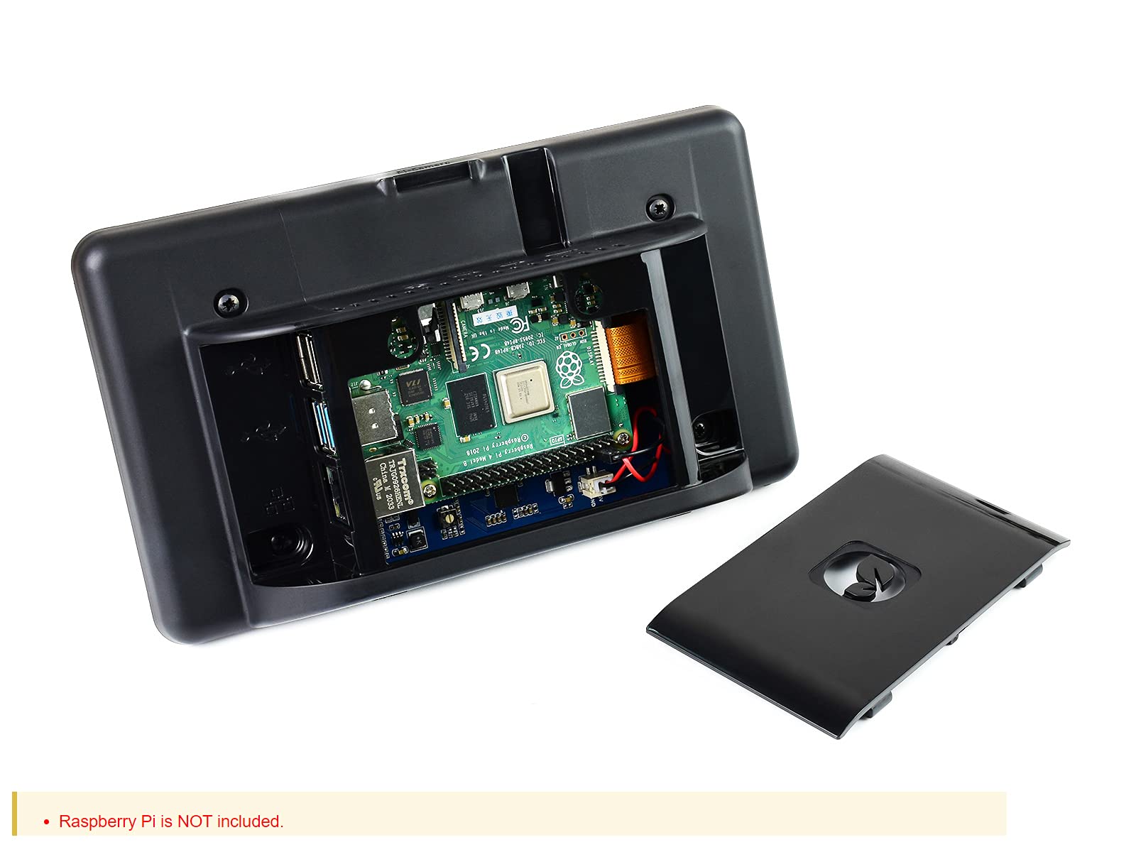 Waveshare 7 Zoll DSI LCD Touchscreen Display mit Schutzhülle für Raspberry Pi 4B, 800x480 TFT Bildschirm Monitor Kapazitives Touch Display Unterstützt Raspbian/Ubuntu/Kali/Win 10 IoT