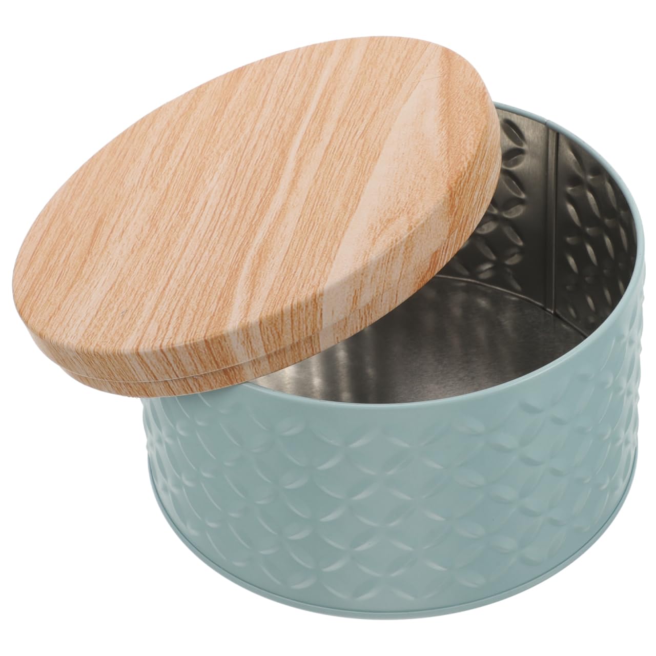 Lurrose Cookie Box with Lid Metal Storage Container for Biscuits Candy Snacks Decorative Gift Packing Box 5.31X5.31X3.35In