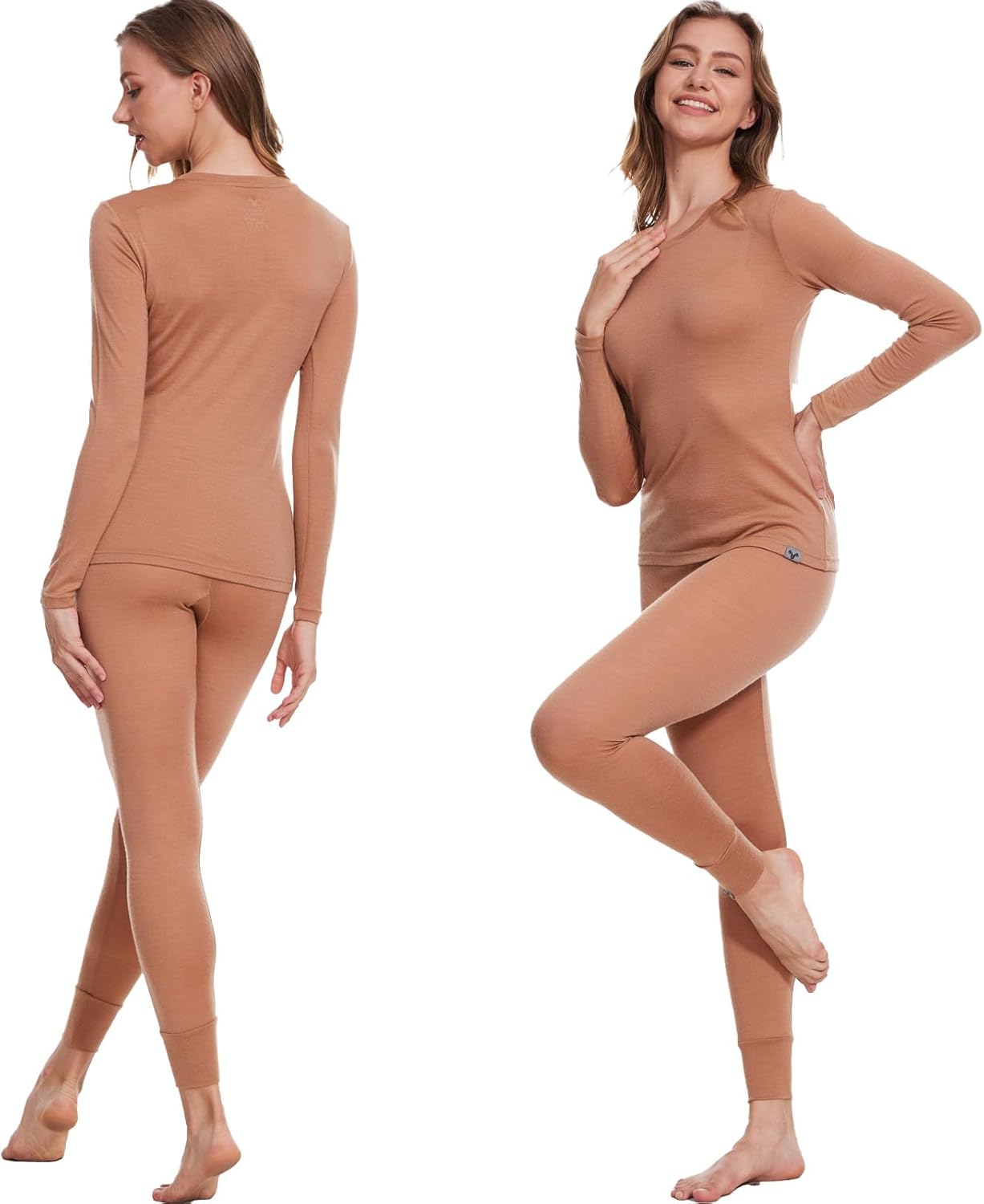MERINNOVATION Merino Wool Base Layer Set for Women 100% Merino Wool Thermal Underwear Sets Lite - Midweight Top, Bottom - Image 5