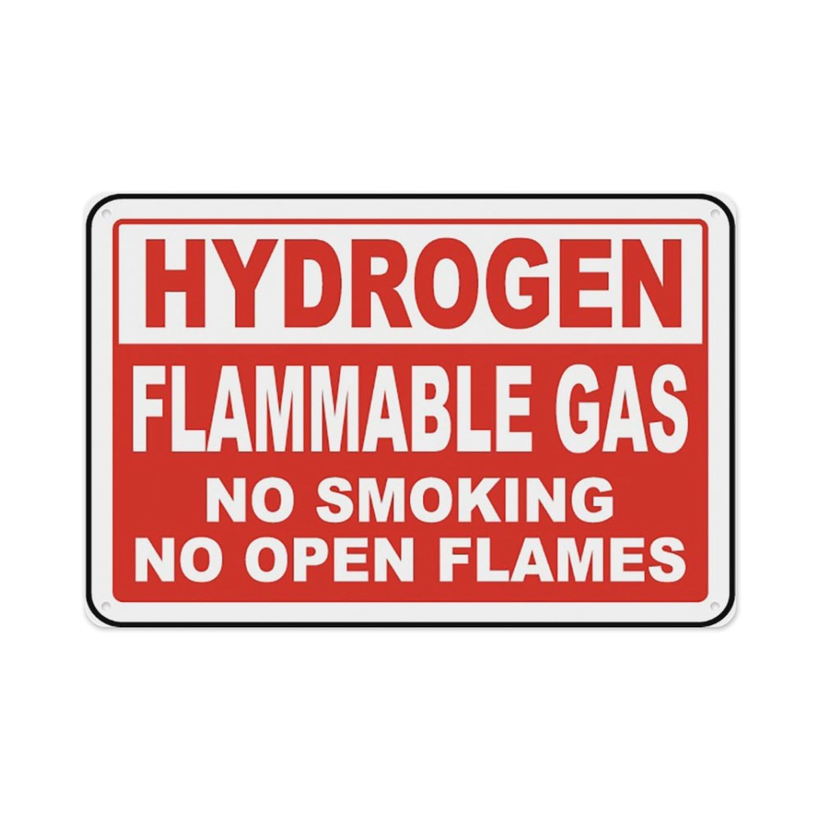 peiyeety Hydrogen Flammable Gas No Smoking Sign Aluminum Tin Warning Signs For Home Outdoor Garden 12X16 Inches