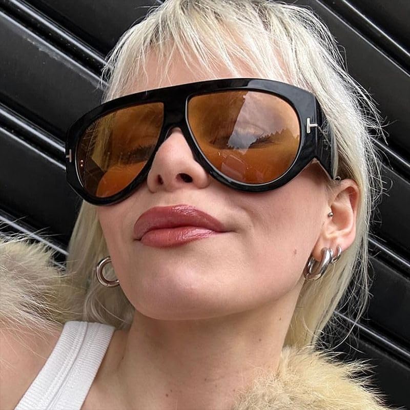 T-shaped large frame sunglasses pilot new toad fashion cross-border personality women's sunglasses2