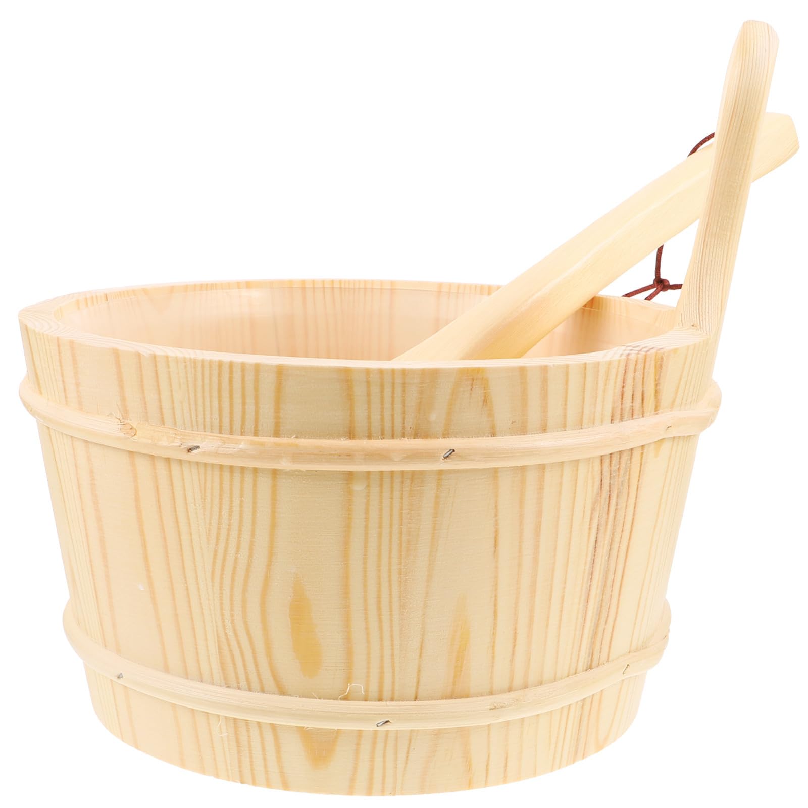 Holzsaunaeimer mit Deckel, Beige, für Hotels und Gewerbe