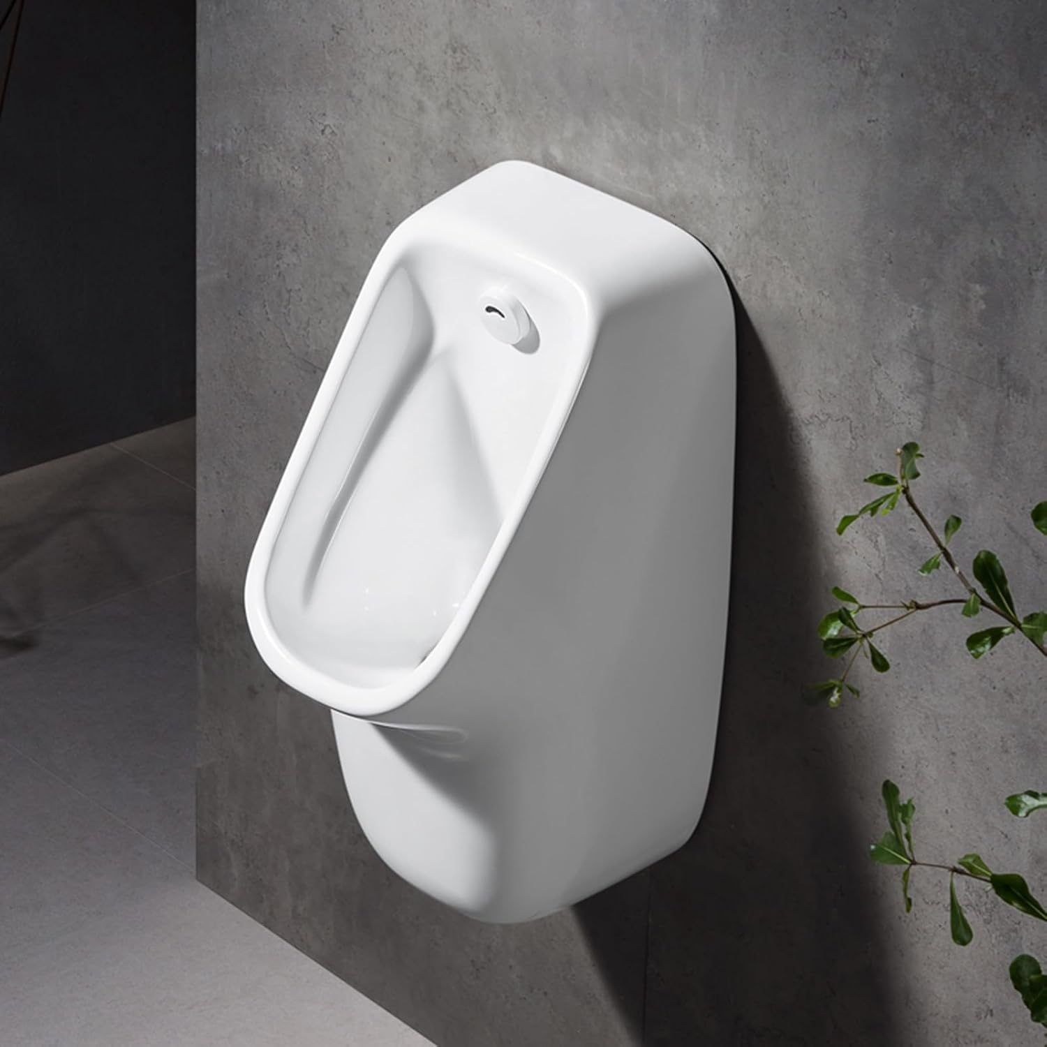 Modern Wall-Mounted Ceramic Urinal for Men,Urinals for Men Spill Proof,Household/Commercial Sensor Male Toilet, for Hotel Shop(White-Wall row)