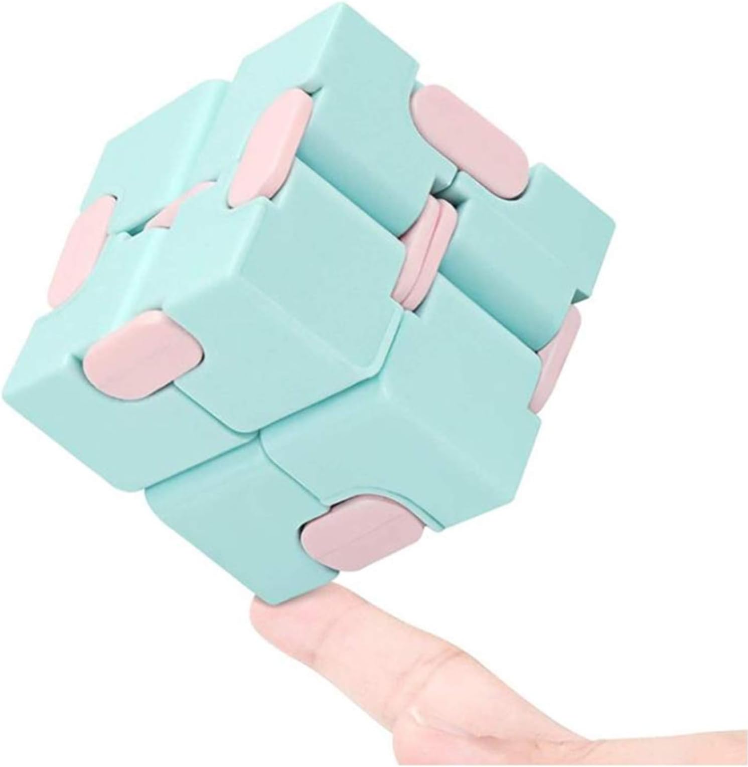 AM ANNA Infinity Cube Fidget Toy,Mini ABS Infinity Cube Puzzle Accessories Toys Stress Relieving Fidgeting Game for Kids and Adults, Mini Unique Gadget for Anxiety Relief and Kill Time (Blue)