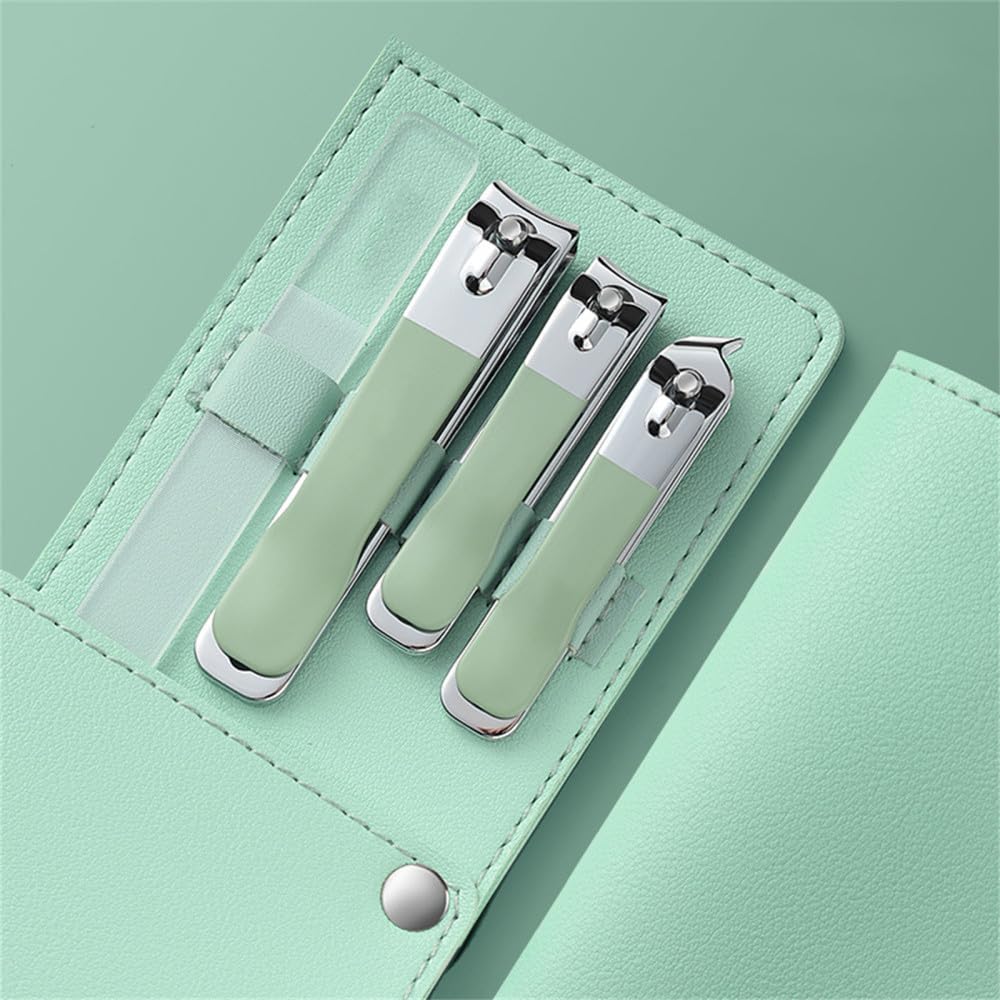 Juego de cortaúñas, Tijeras de uñas portátiles, Herramienta de manicura y pedicura de Acero Inoxidable, Cuidado de Las uñas de Las Manos y los pies, Verde Degradado