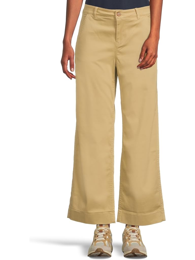 White L.L.Bean Comfort Stretch Chino Mid-Rise Wide-Leg Pants