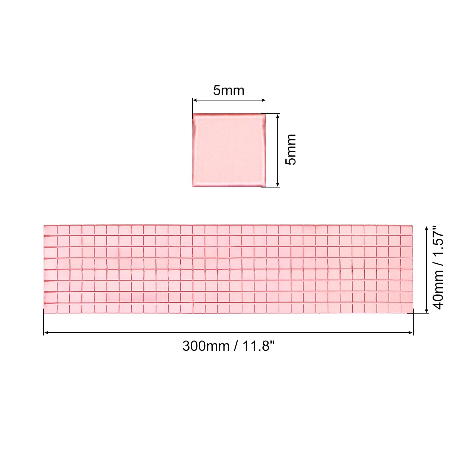 QUARKZMAN 2360 szt. Płytki samoprzylepne Mozaika Lustro 5 x 5 mm Mini Płytki Lustro Mozaika Kwadratowe Płytki Szklane Wykonywanie Rzemiosła Dekoracji Kulki Dyskotekowe Kolor Różowe Złoto