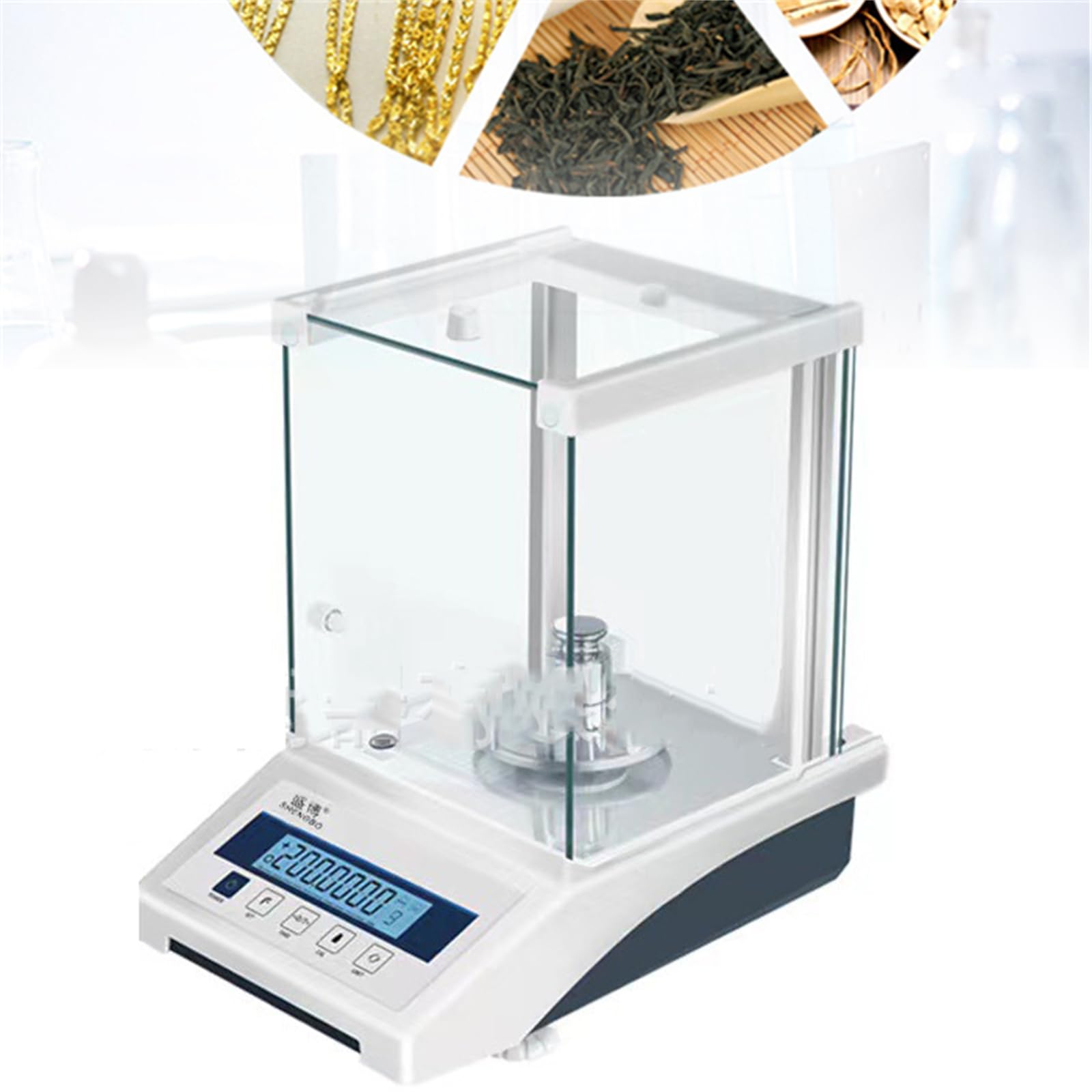 Waga analityczna laboratoryjna, precyzyjna waga laboratoryjna LCD 0,0001 g waga cyfrowa z osłoną przeciwwietrzną, elektroniczna waga laboratoryjna, waga analityczna do pomiarów przemysłowych