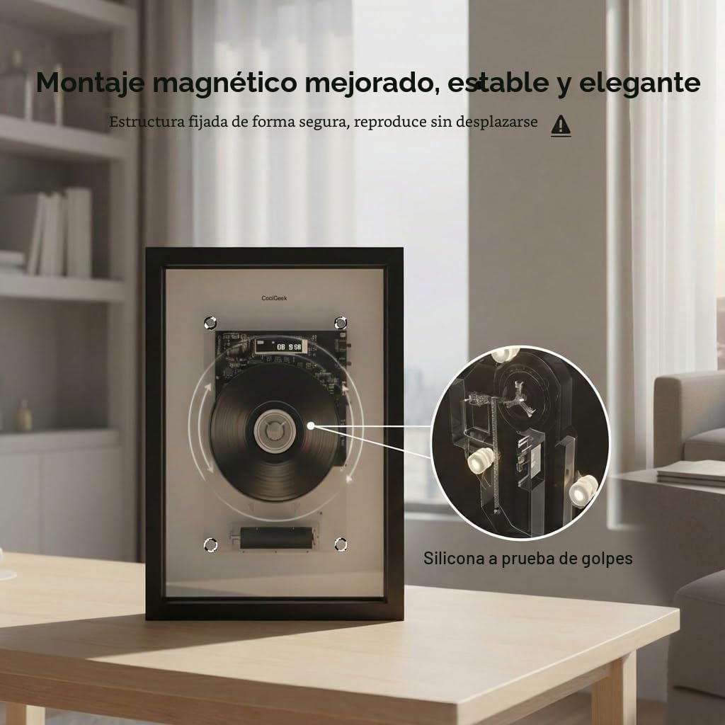 M1 Reproductor de CD portátil vertical, de montaje en pared o de escritorio, diseño industrial transparente, transmisor de audio Bluetooth Hi-Fi, batería recargable de 8 horas, se requieren