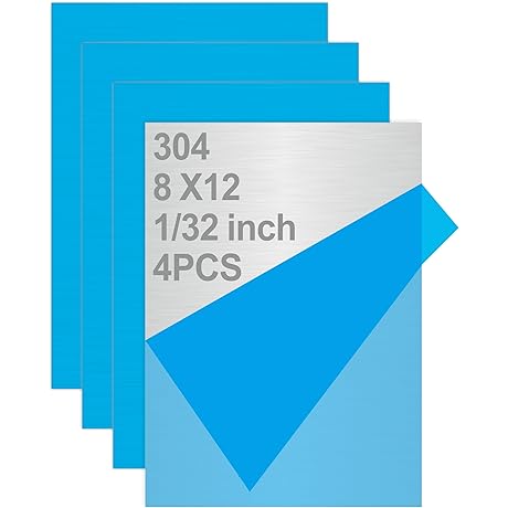 4PCS 304 Stainless Steel Sheets, Brushed Finish