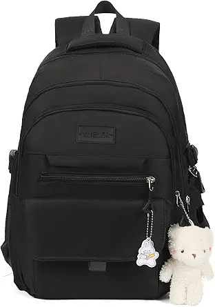 Girls Backpack for College and School, Aesthetic Teen Bookbag with Accessories