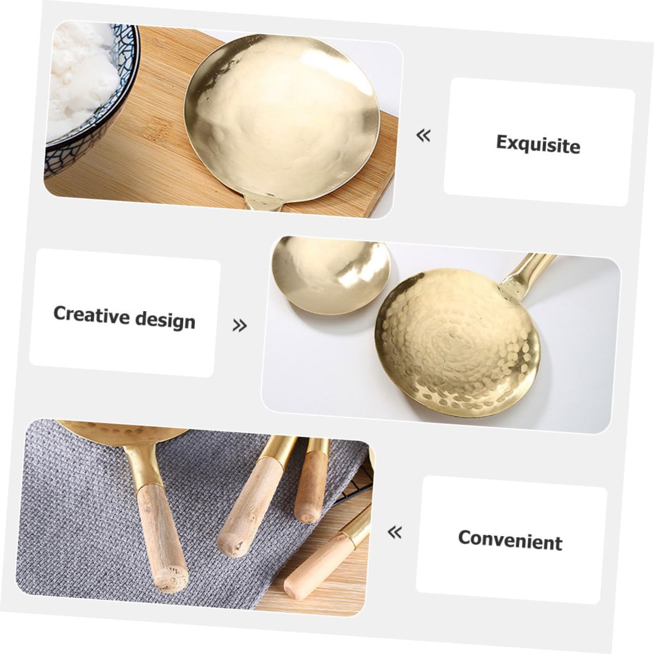 3piezas Cucharón Multiusos De Tofu De Inoxidable Utensilio Práctico Para Cocinas y Jardines Para Servir Sopa y Arroz Diseño Creativo y Funcional