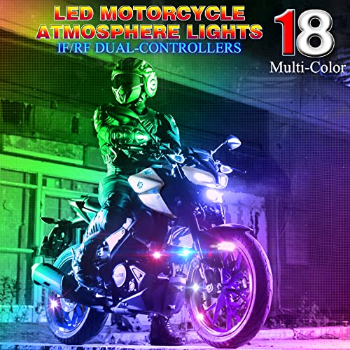 Suzco 8Pcs Motorcycle Dreamcolor Led Underglow Lighting Kit, Rain-Bow Atmosphere Neon Light Strip 12V Dc For Harley Davidson Honda Kawasaki Suzuki Golf Cart Snowmobile #TOP1