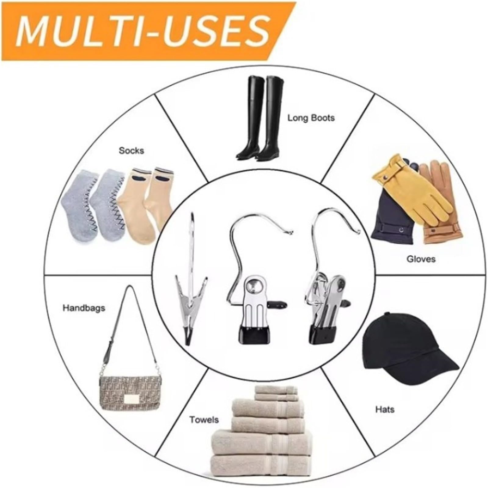Pinzas for Ropa de Acero Inoxidable, Pinzas for lavandería con Gancho, Colgador for Pantalones, Clips Colgantes portátiles, Organizador for Armario, 20/30/50 Uds para Ropa(Beige,50PCS)