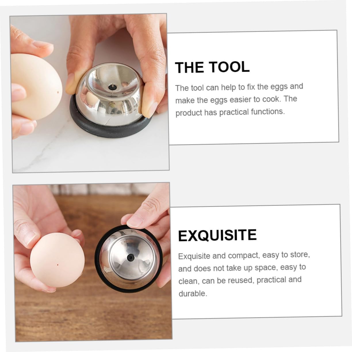 Stainless Steel Egg Piercer Device with Non Slip Base Black image 4