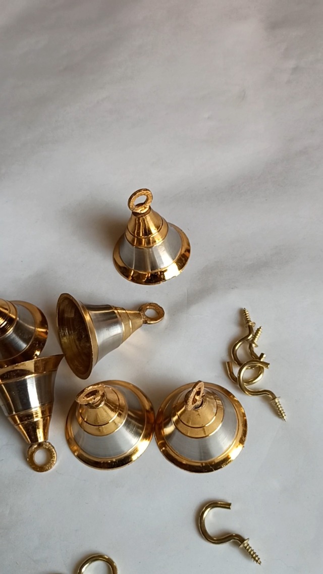 Amazon.com: NANNUDECO Brass Pooja Bells with J Hook Home Decor