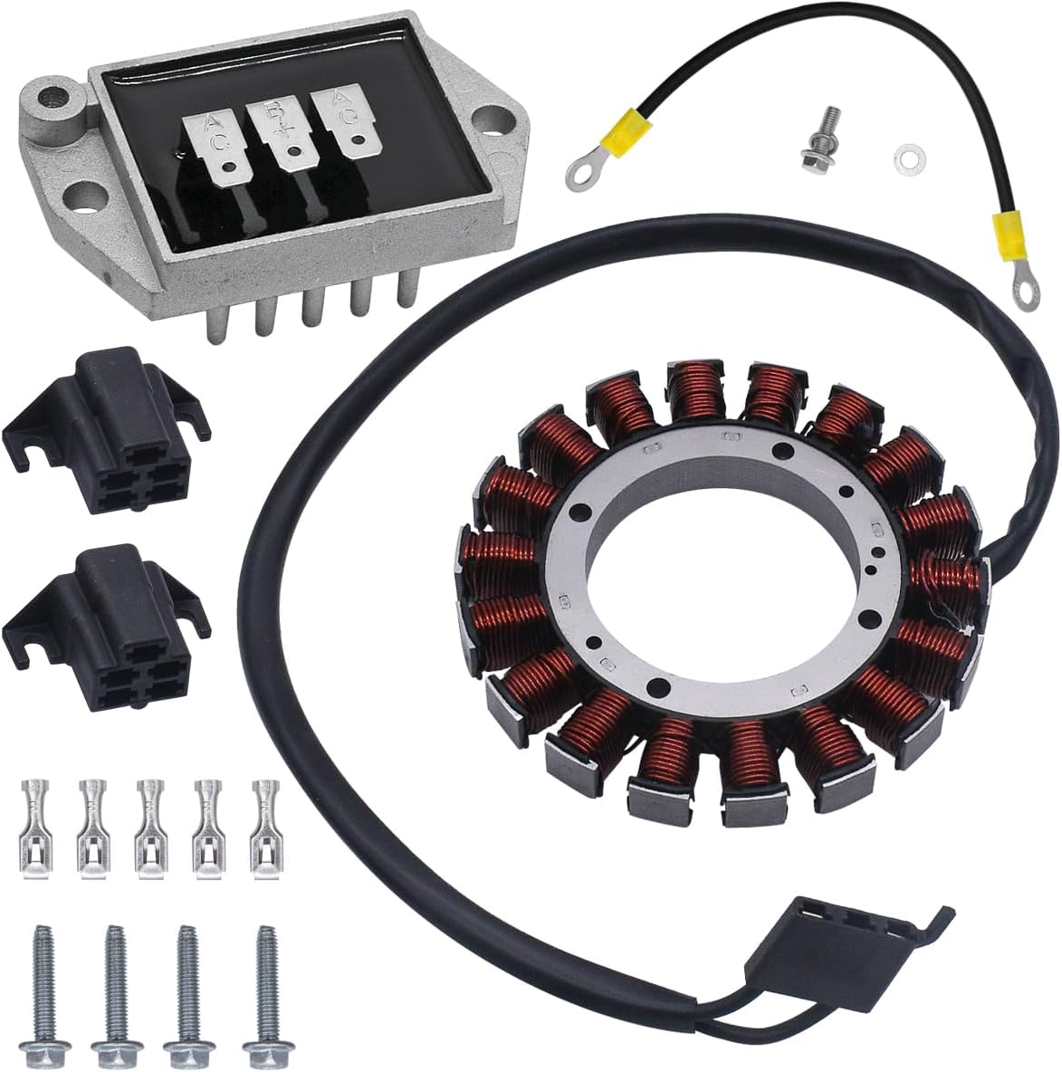 28-085-02-S Complete Stator fits for Kohler M18 M20 CH11S CH13GS CH13ST 2808502S 2808502 w/Connectors and Voltage Regulator Rectifier