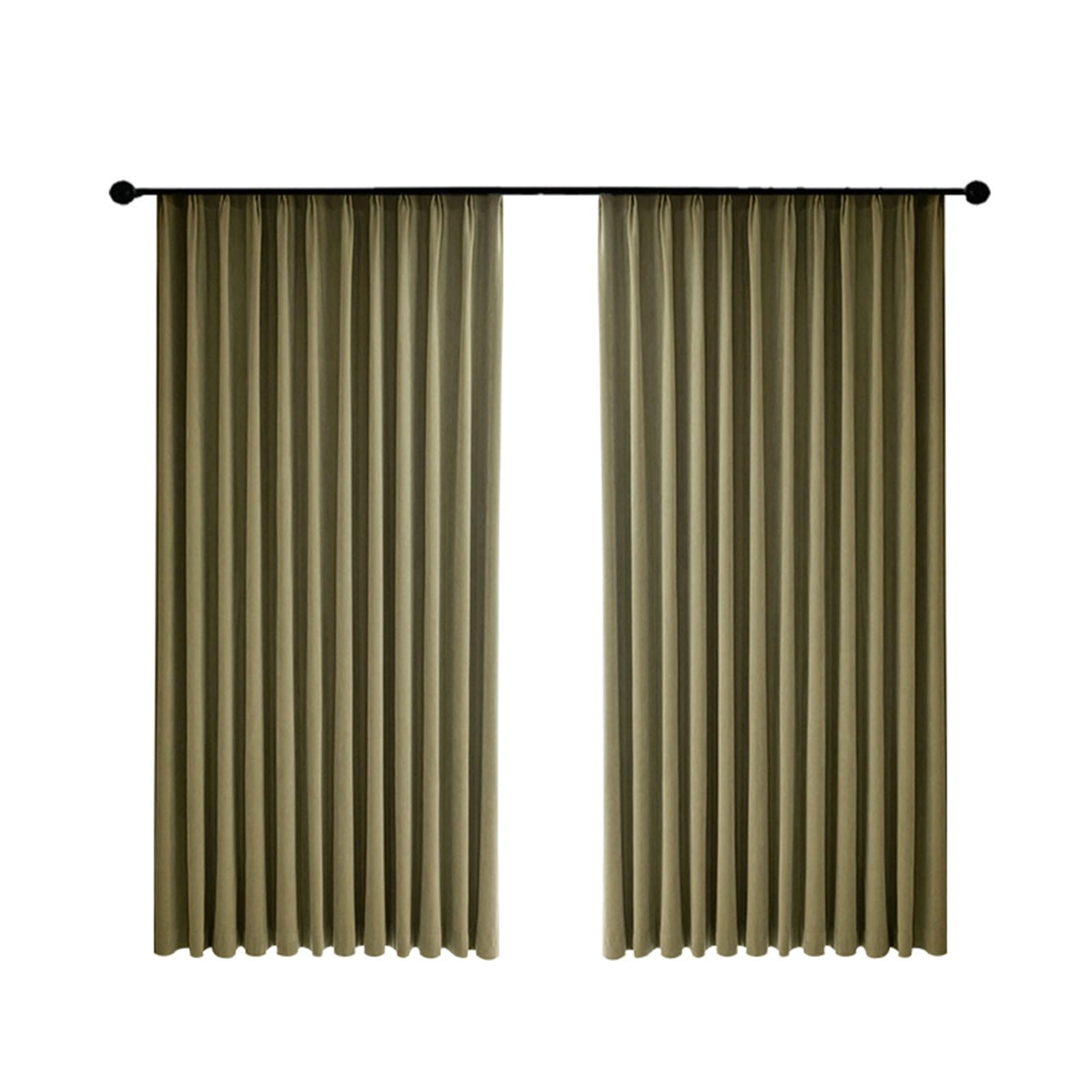 Zasłony zaciemniające o długości 132 cm, jednolity kolor, tekstura jodełki, szenilowe, blokujące ciepło do sypialni, 2 zestawy paneli 106 cm szer. x 132 cm dł