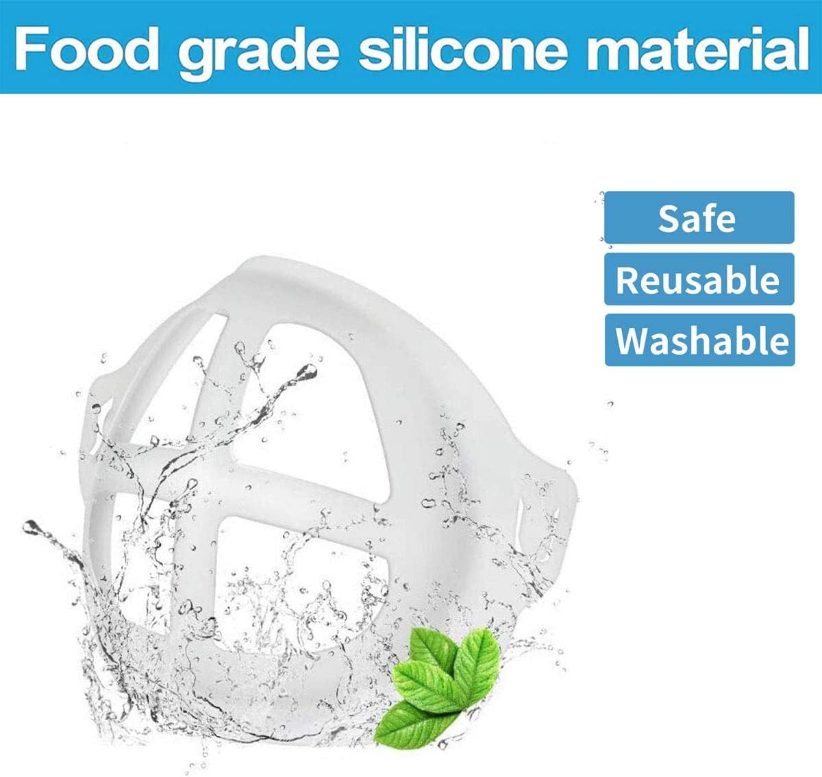10 PCS 3D Silicon Mask Guard for under Mask, Face Mask Guard Inserts, Reusable Washable