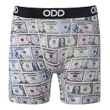 Odd Sox Men's Novelty Underwear Boxer Briefs Cash Money Bills Graphic Print -Small