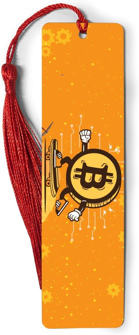 Bookmarks Metal Ruler Bitcoin Bookography Measure Tassels Bookworm for Book Markers Lovers Reading Notebook Bookmark Bibliophile Gift