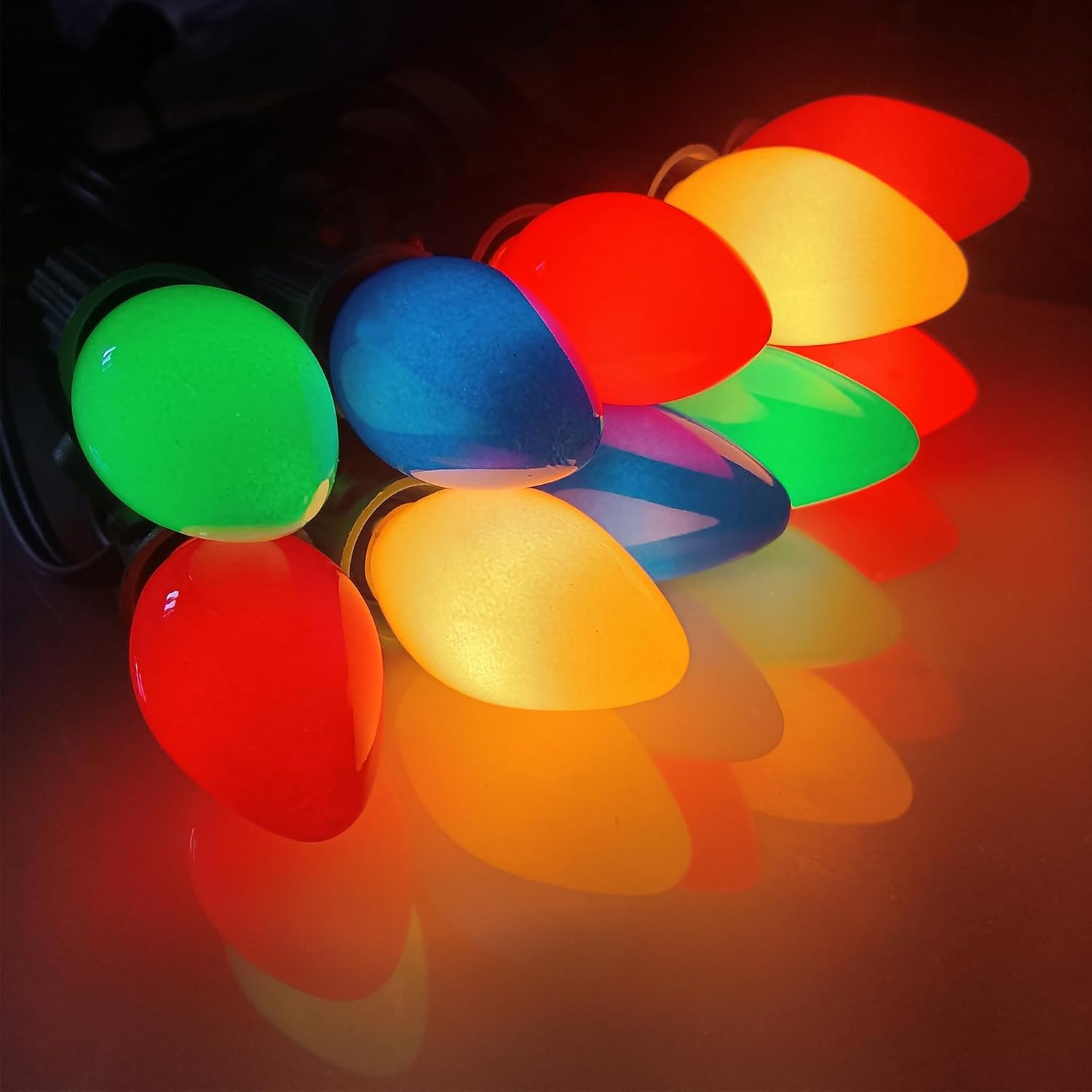 C7 Christmas Replacement Bulbs, 25 Pack Multicolor Christmas Lights Bulbs Vintage Edison Light Bulb for C7 Xmas Lights Night Light Candle Chandelier, E12 Candelabra Base, 5 Watt