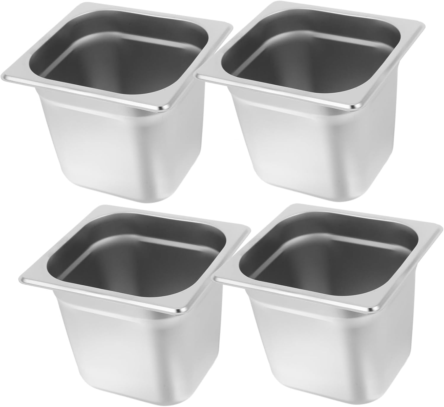 PRETYZOOM 4pcs Chafing Dish Deep Buffet Pans for Catering Restaurant Hotel Use Lightweight and Professional Food Serving Trays