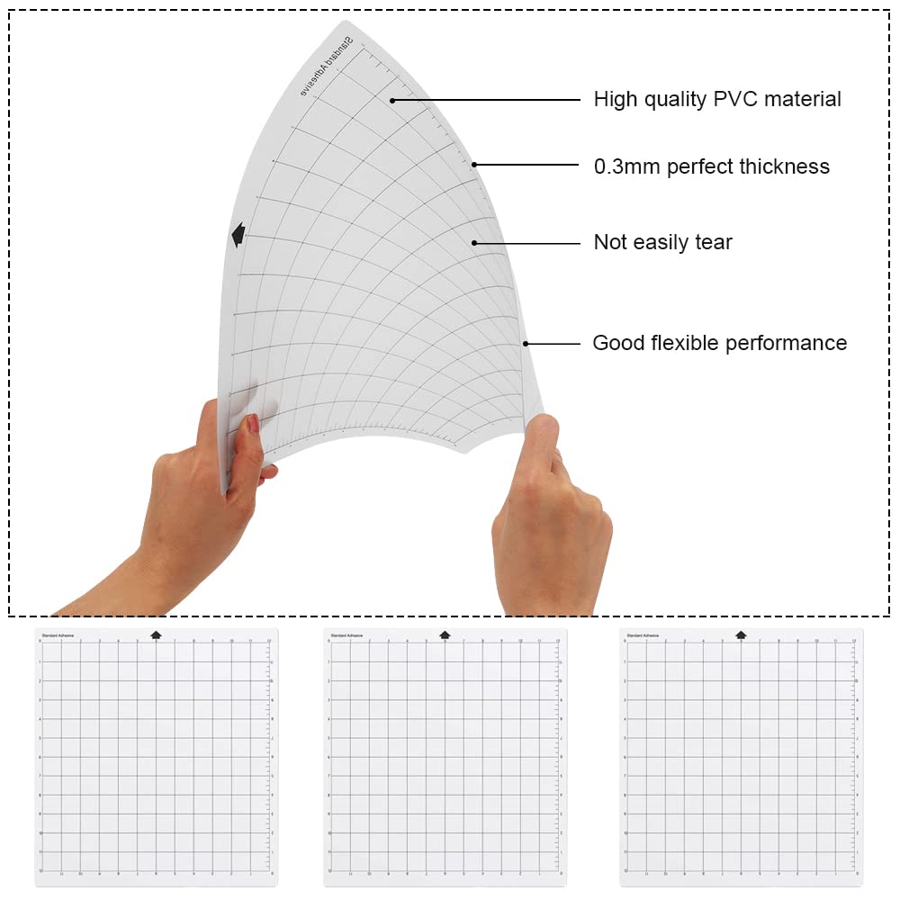 3 Stück Schneidematten Für Silhouette Cameo - Rutschfeste Plotter Matten