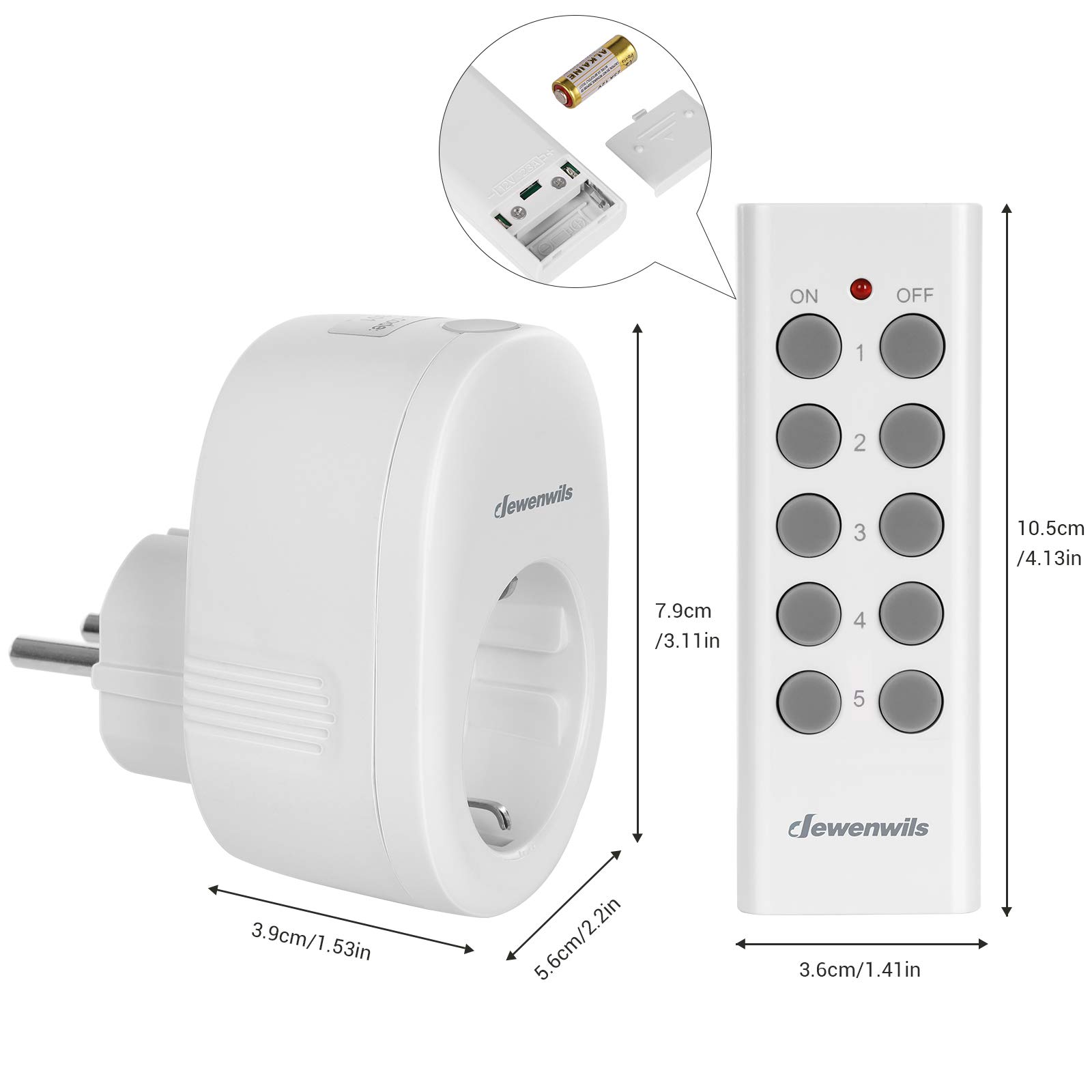 DEWENWILS Télécommande unique sans fil pour DHRS104A, DHRS203A, DHRS205A, DHRSO01A (1 télécommande programmable sans prise)
