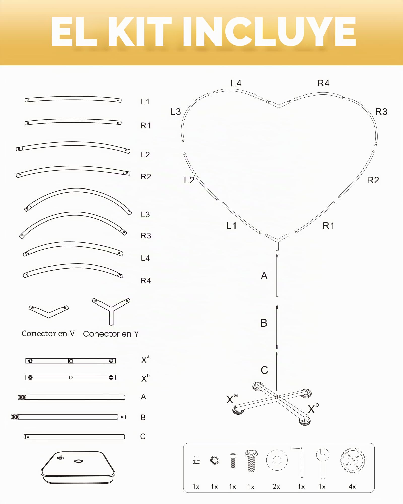 YALLOVE Kit de arco de poste de globo en forma de corazón para el día de San Valentín, fiesta, boda, aniversario, decoración román