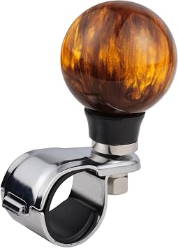 Brown Steering Wheel Knob, Ball Spinner Booster Power Handle Knobs Fit for Most Agricultural Tractors, Forklifts, Lawn Mowers