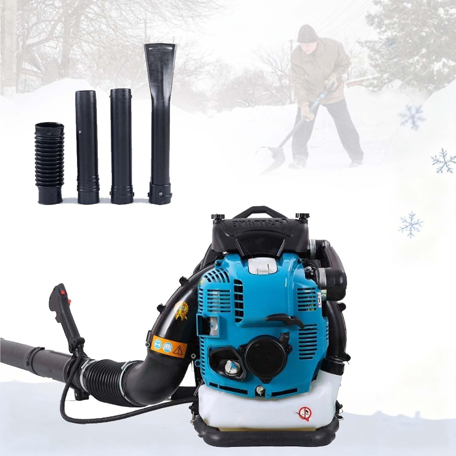 Soplador De Mochila De Gasolina De 4 Tiempos, 5,5 KW De Alto Par, No Requiere Mezcla De Combustible, Diseño De Bajo Consumo Energético, para El Mantenimiento Exterior Residencial(Blue)