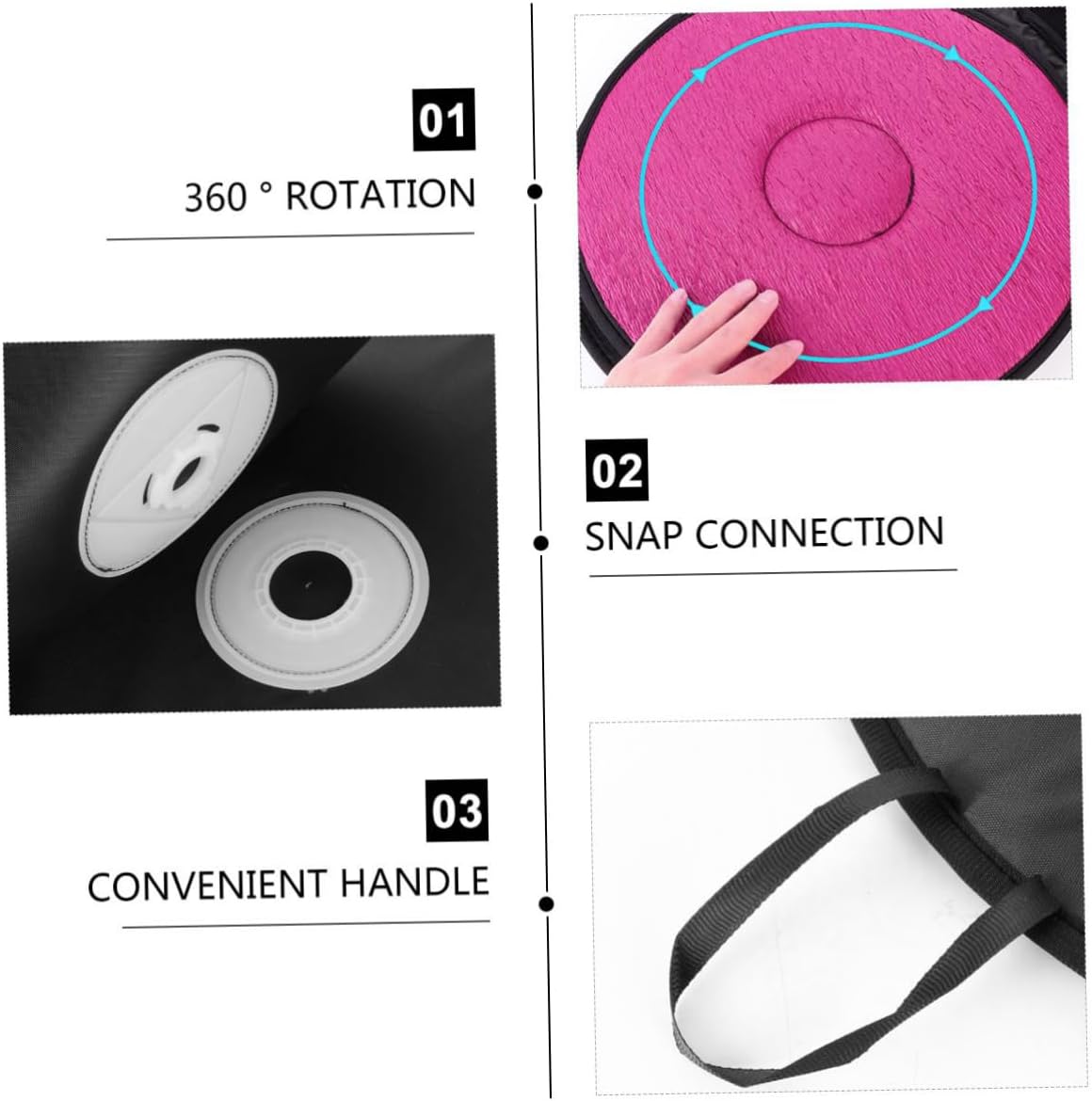 Ergonomic Car Seat Swivel Rotating Pillow for Elderly Auto Seat Cushion Comfort Pad for Home and Car