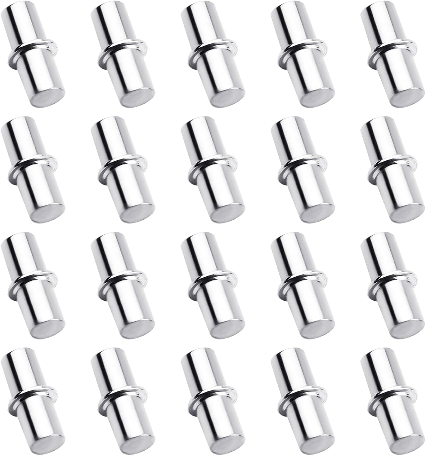 Pack of 20 Shelf Support 6 mm x 17 mm, Cylindrical Shelf Holder, Zinc Alloy Shelf Support