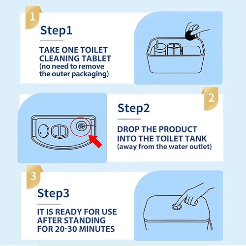 Miniatura 4 de 20 tabletas limpiadoras automáticas de inodoro, tabletas de limpieza de baño con fórmula de larga duración, limpiadores de inodoro