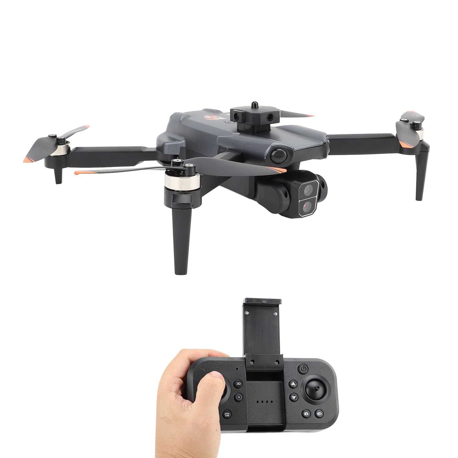 Bewinner Drone with Dual Camera for Adults, 4K RC Quadcopter with Optical Positioning, 4 Sided Obstacle Avoidance, WiFi Mini Drone Foldable for Aerial Photography (Black)