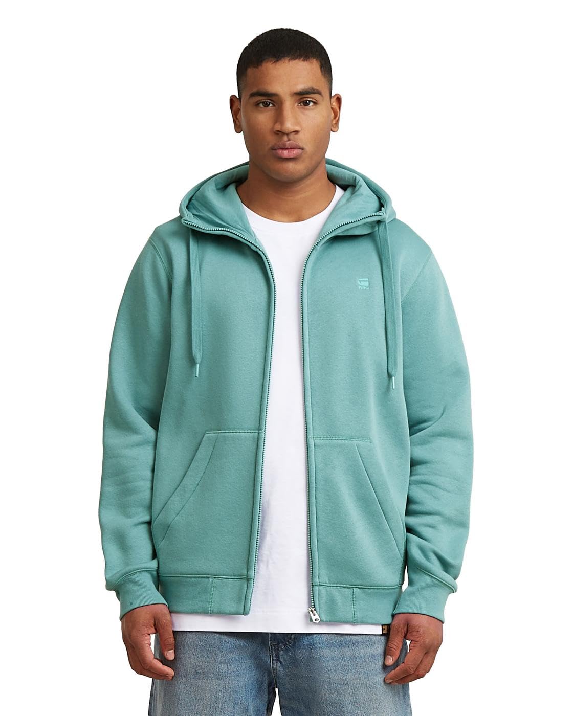 G-STAR Men's Premium Core Hooded Zip Sweater, Size: M, Color Blue