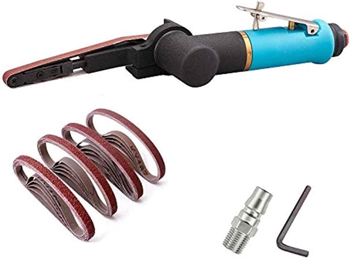 Sander, Polisher Belt Grinder Tools 3/8'' Air Belt Sander Sanding Machine Pneumatic Polishing Kit 10 * 330mm Air Angle Grinding tool