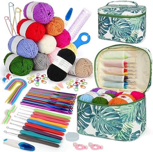 55 PCS KIT D'Aiguilles à Tricoter 20cm Aiguilles Double Pointe Aiguille